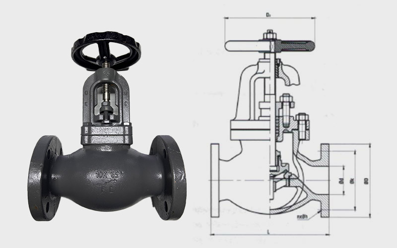 JIS F7307 Glob Vana Düz Pik - 10K